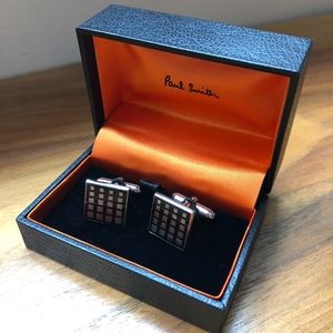 PAUL SMITH SILVER & BLACK Vintage Op-Art CUFFLINKS